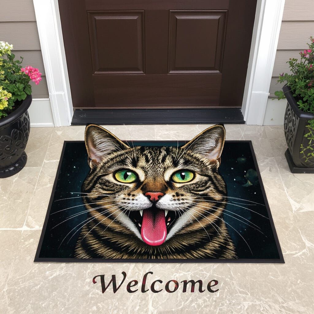 Egyptian Cat Mouth Entrance in Surreal Dark Fantasy