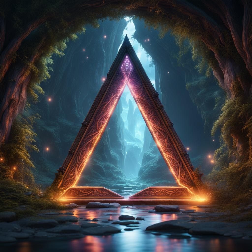 Enchanted Triangle Portal: Fantasy Concept Art