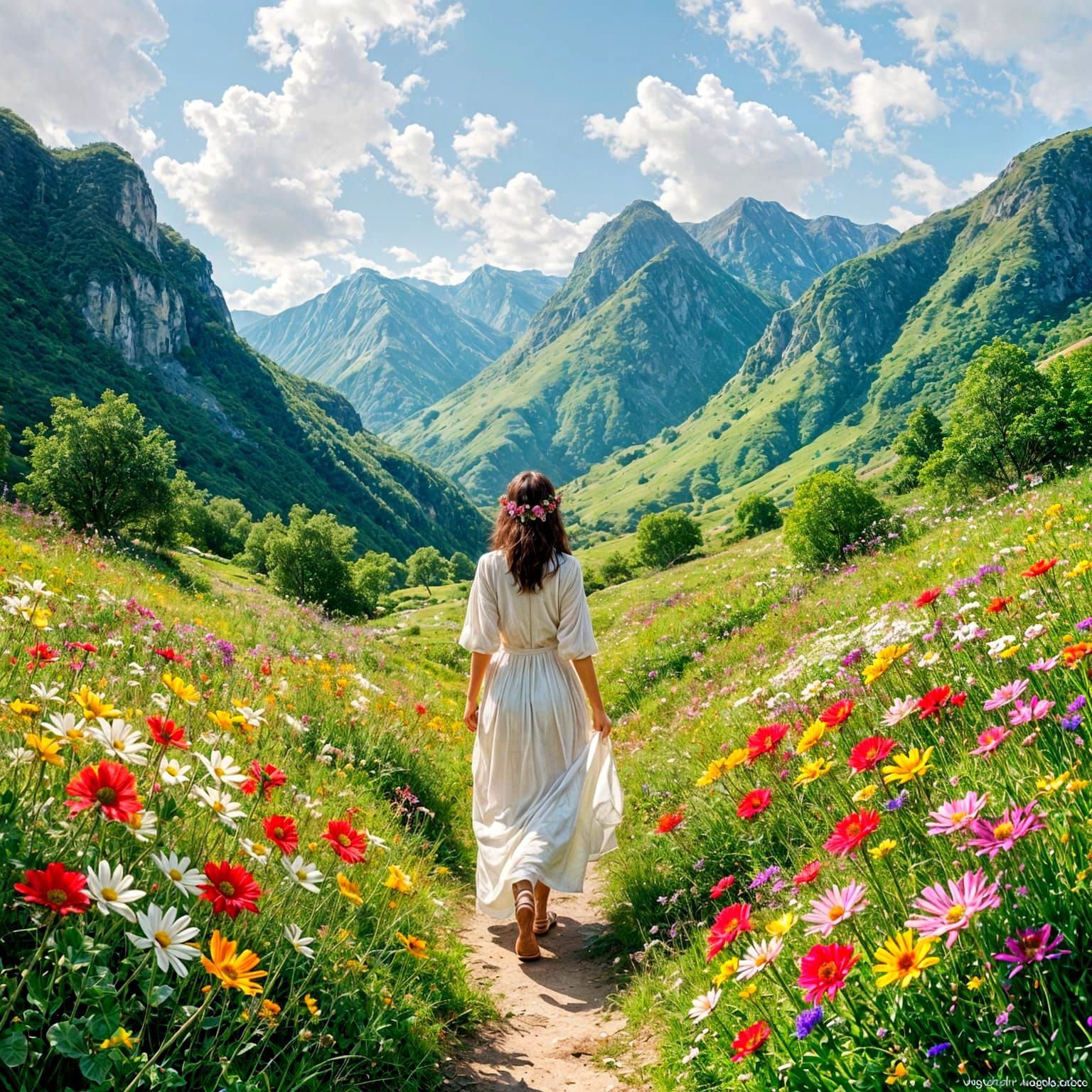 Scenic Valley of Flowers in Full Bloom