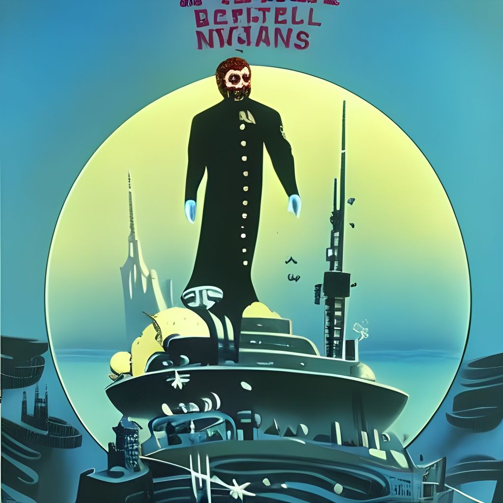 Captain Nemo Attacks Underwater City: Abstract Sci-Fi Art