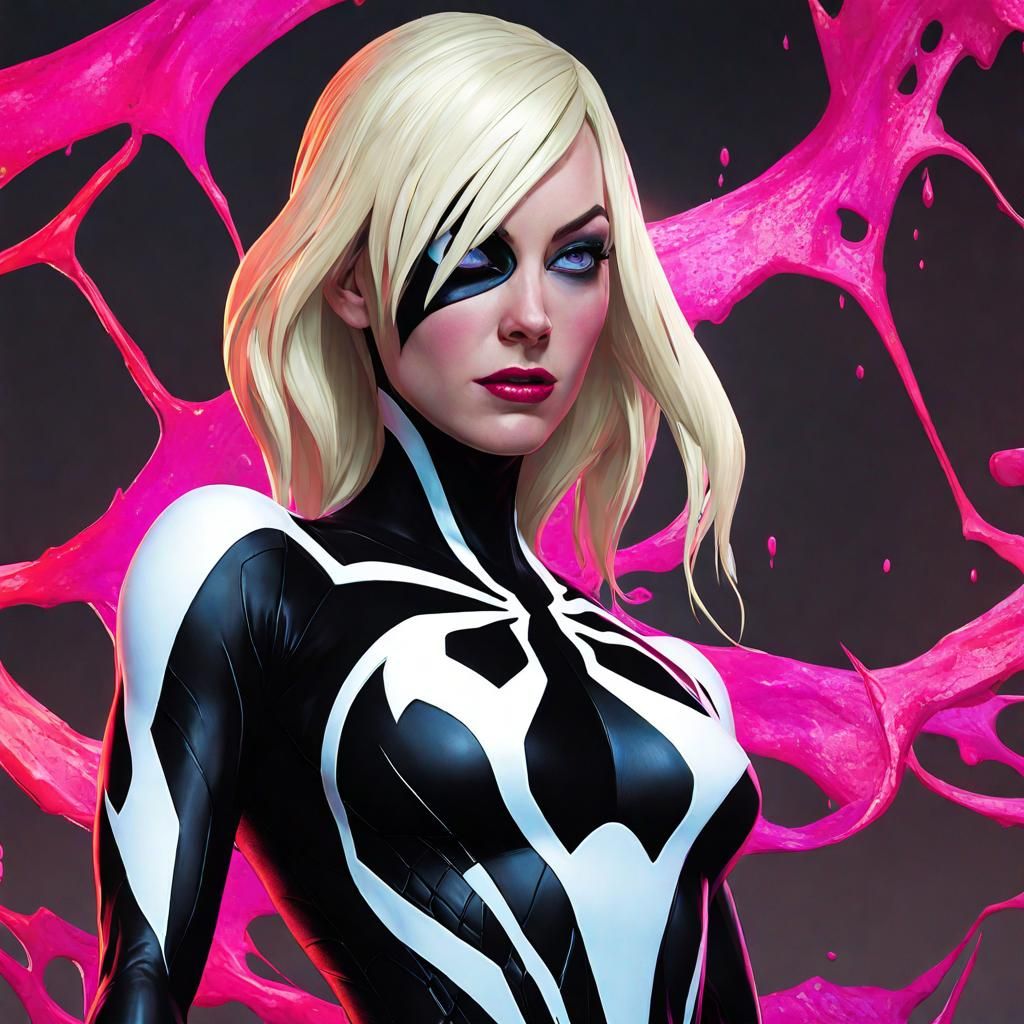 Spider Gwen's Venom Transformation in Klimt-Inspired Art