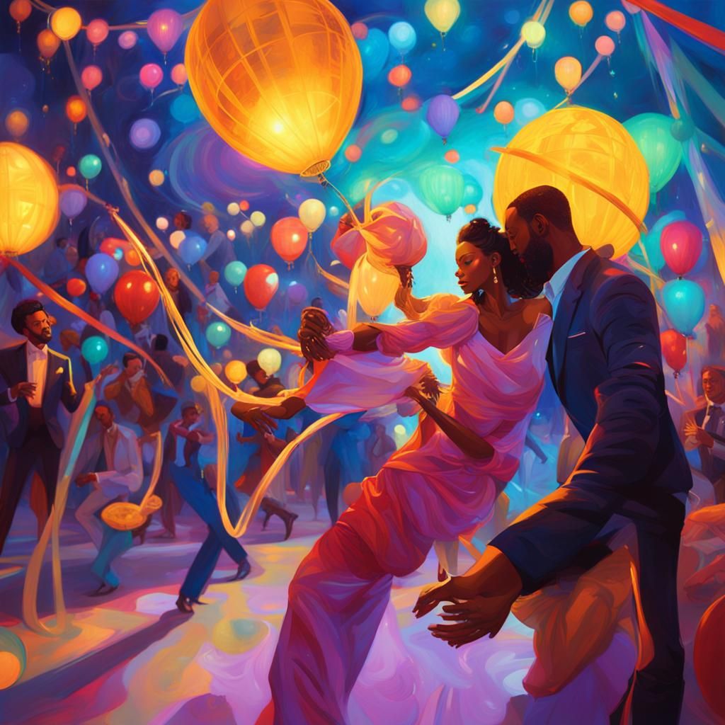 Festive Birthday Party Concept Art in Art Deco Style