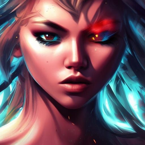 Hyperrealistic Warrior Girl Concept Art