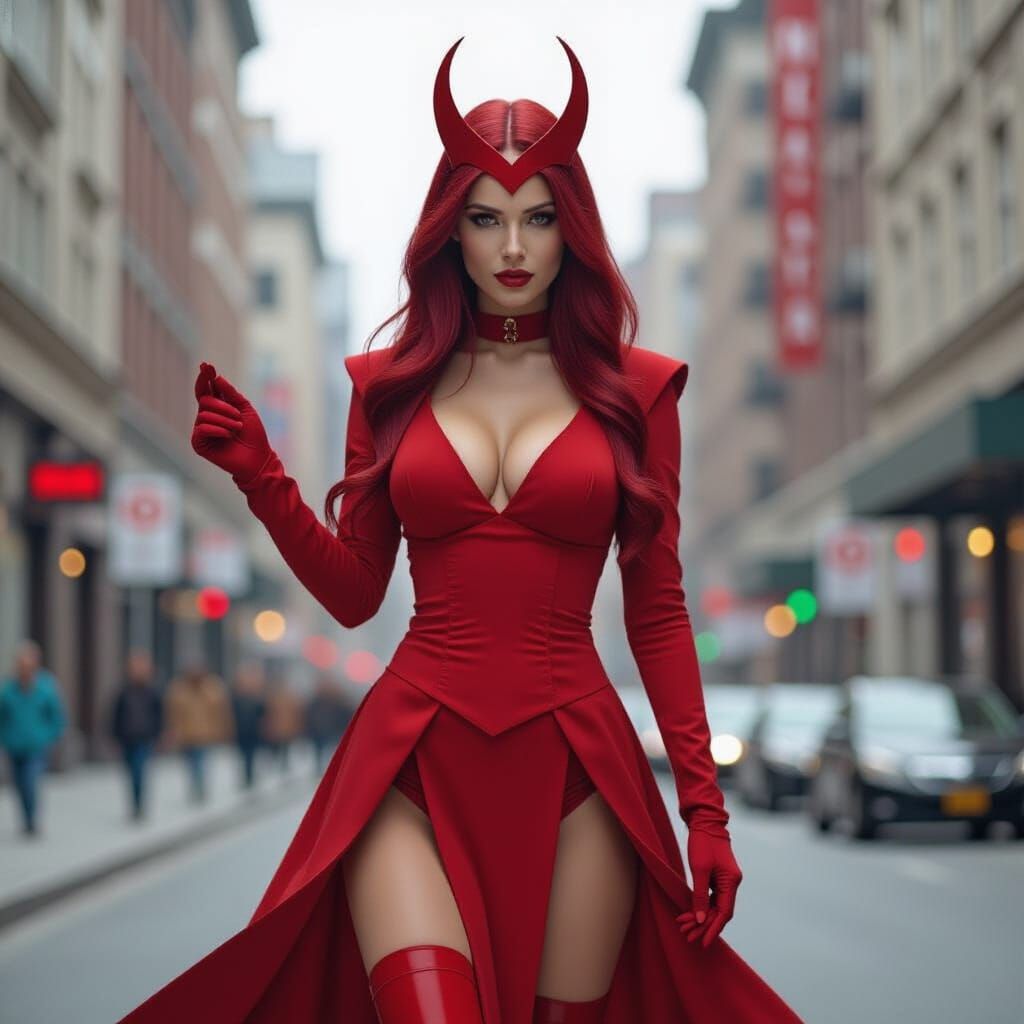 Scarlet Witch in Realistic Photorealistic Style