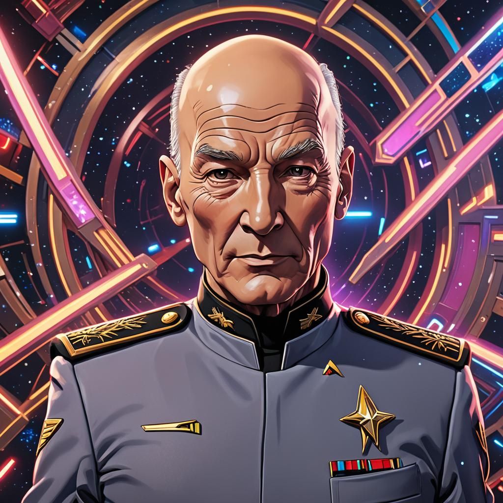 Anime Style 3D Portrait of Starfleet Captain