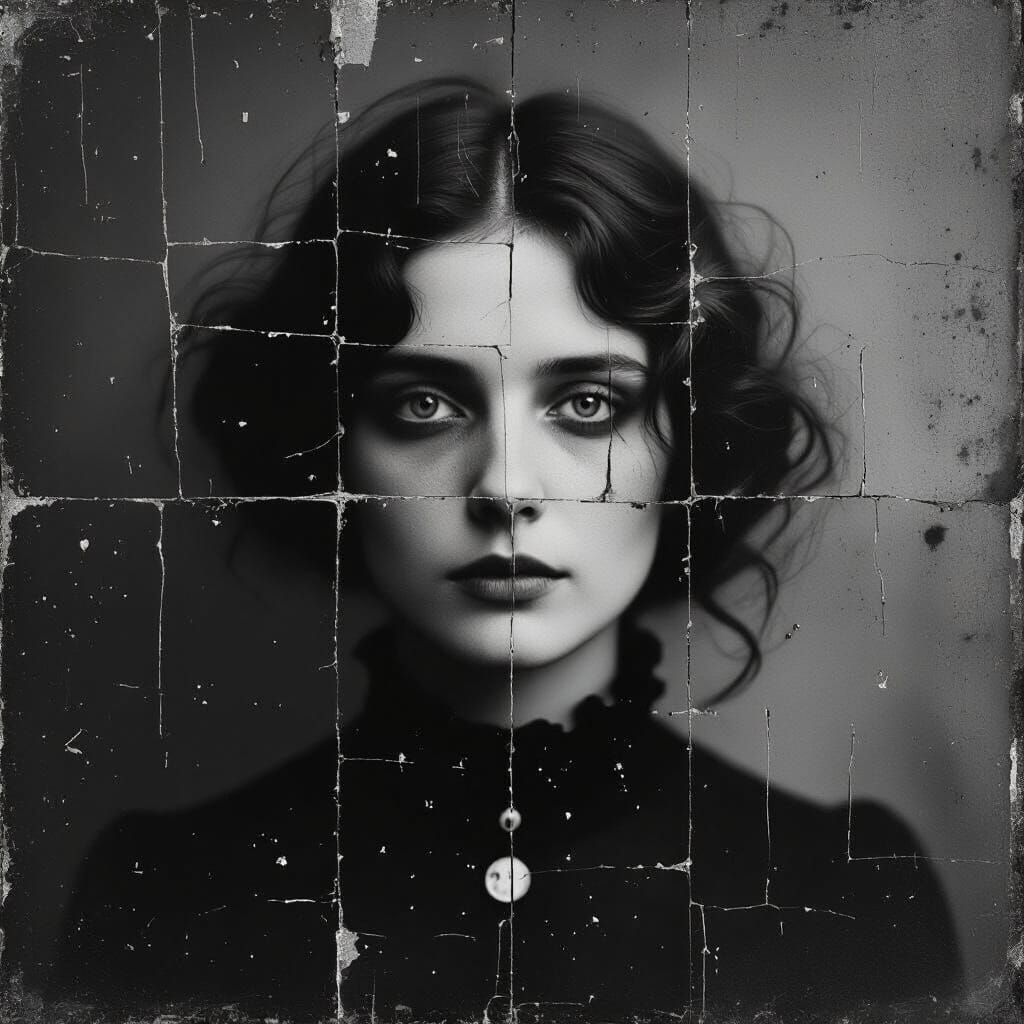 Ethereal Glitch Photograph with Distressed Aesthetic