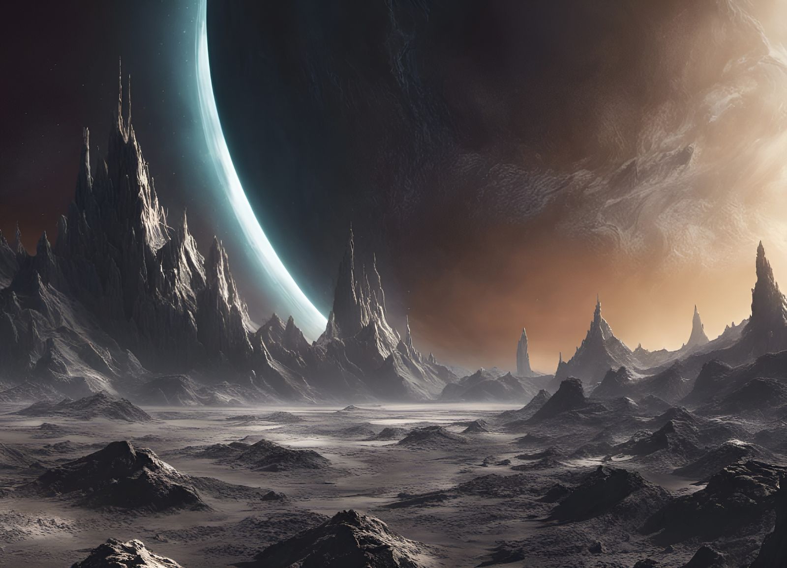 View of Saturn from its moon, Enceladus