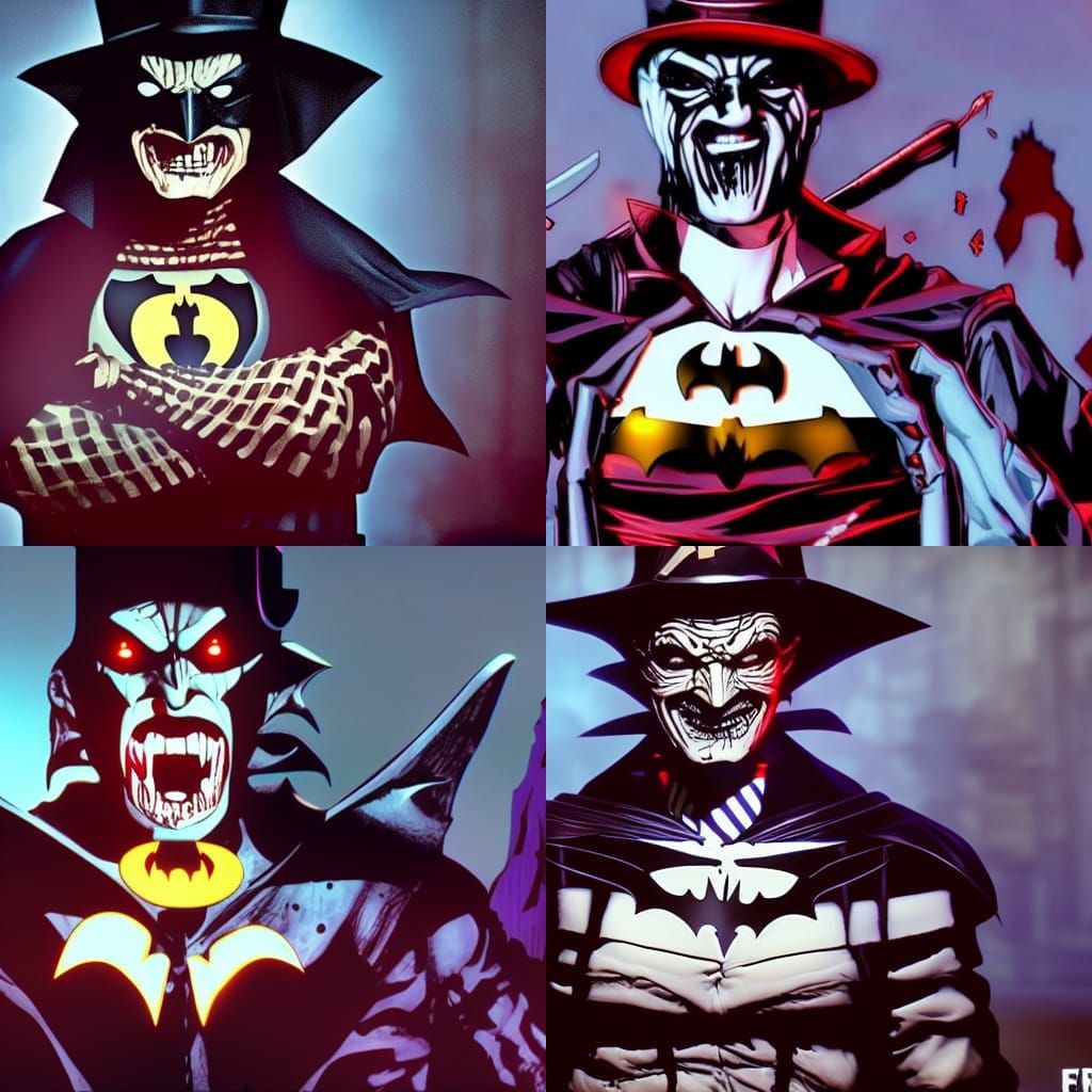 Freddy Krueger as Batman Who Laughs in Comic Book Art