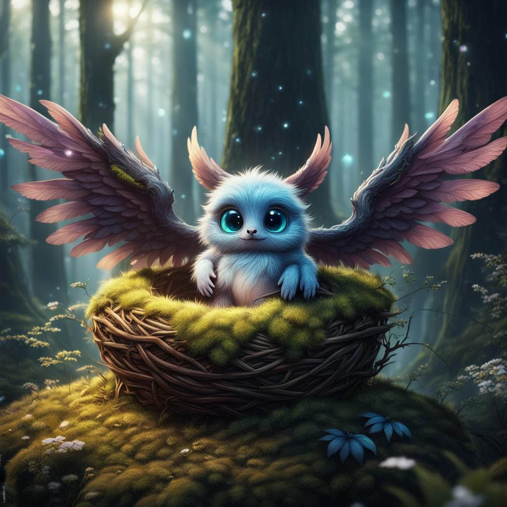 Cute Furry Creature in Magical Forest