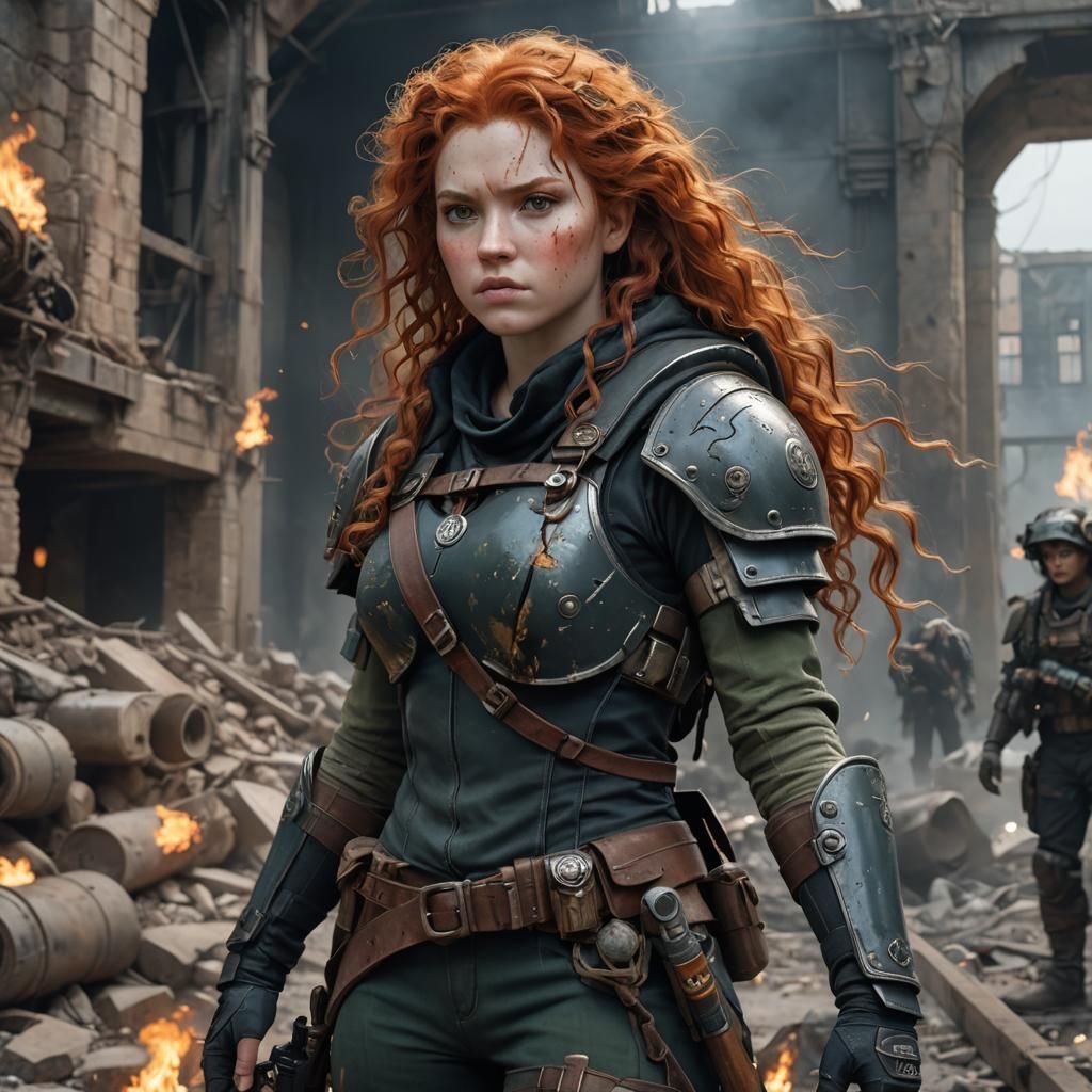 Merida as Post-Apocalyptic Flamethrower-Wielding Warrior