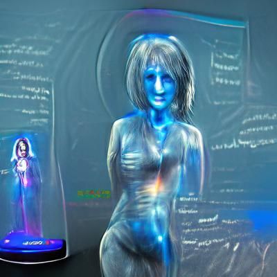 Cortana-Inspired Blue Hologram AI Assistant