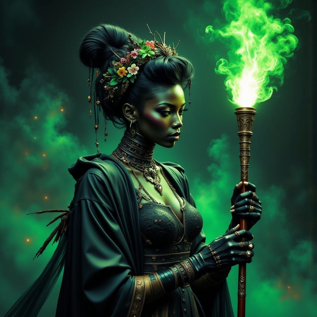 Creole Witch in Steampunk Voodoo Style
