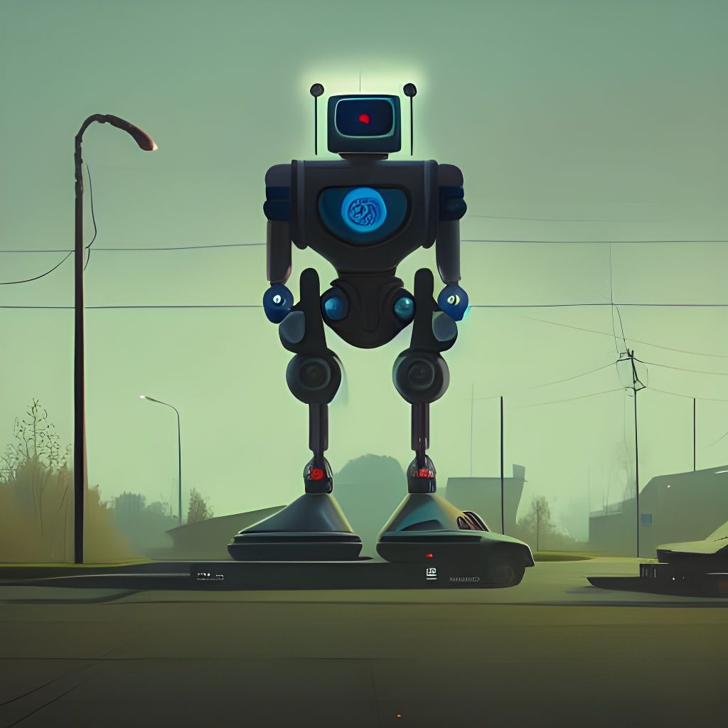 Robots in Suburbia, Digital Art
