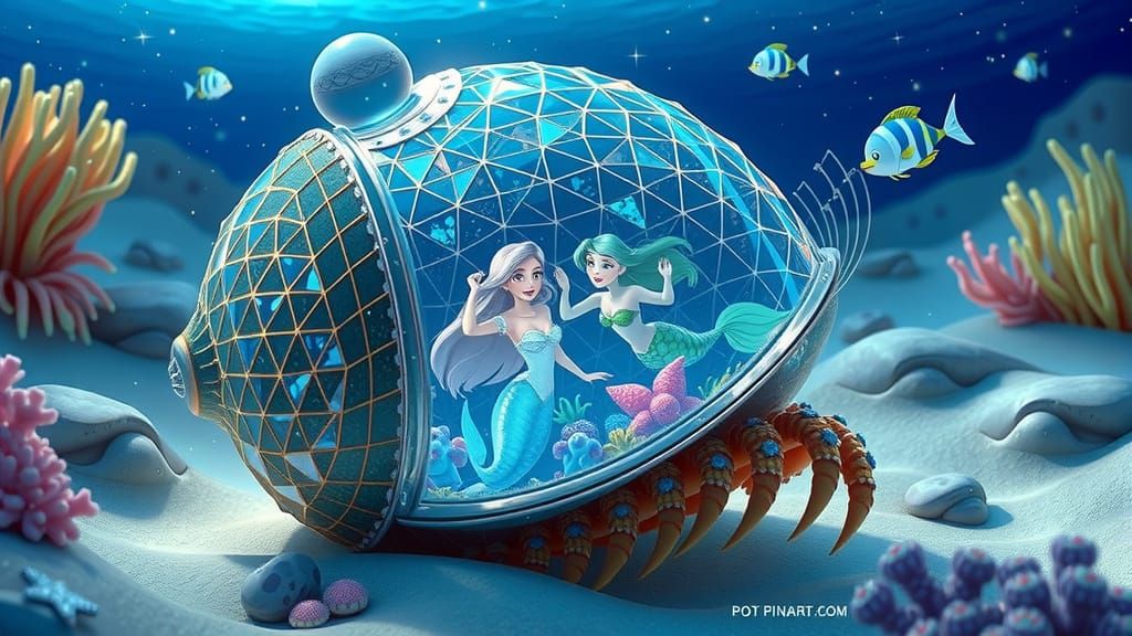 Mermaids in a Glass Dome: Disney-Inspired 3D Animation