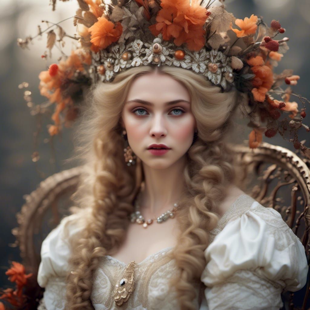 Edwardian Woman in Victorian Greenhouse, Gilded Age