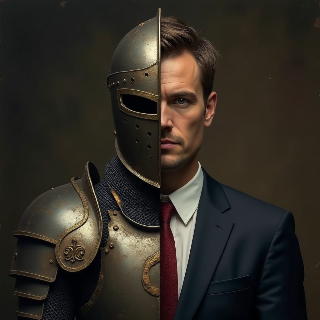Split Identity: Knight and Lawyer in Dramatic Realistic Art