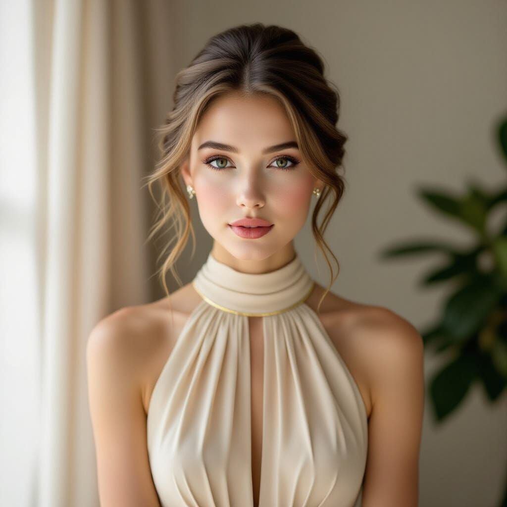 Elegant Woman Portrait in Photorealistic Style