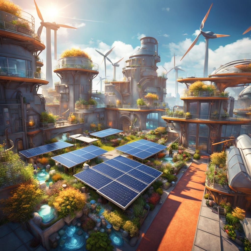 Eco-Friendly Rooftop Oasis with Solar Power