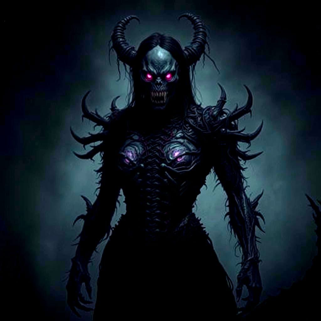 Horrific Demonic Deadite in Giger Style