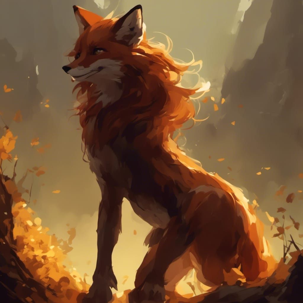 Adorable Fox-girl VIXEN 
 mid transformation into fox.