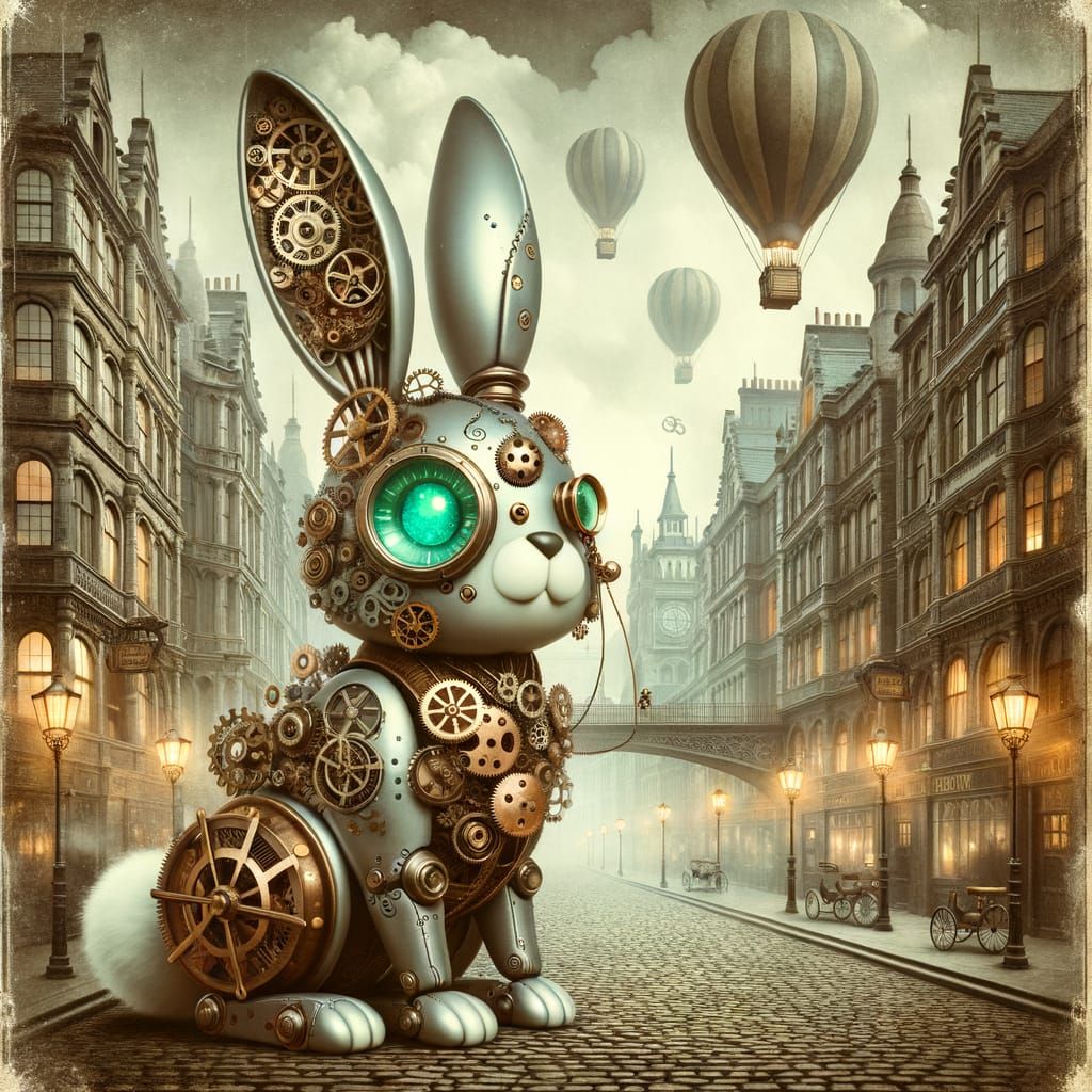 Clockwork Rabbit in Steampunk City