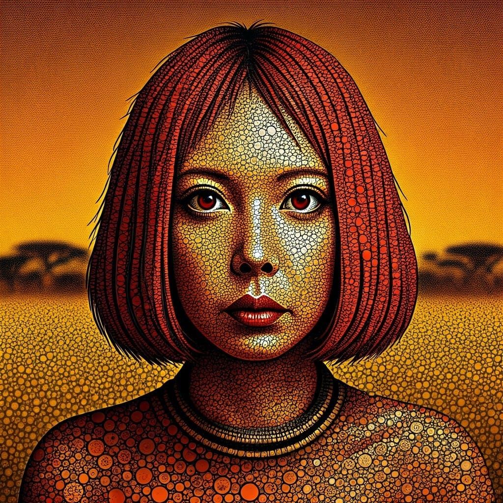 Polka Dot Portrait in Avant-Garde Style