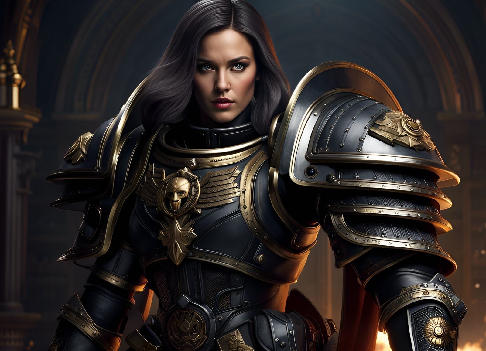 Sister of Battle in Ornate Warhammer 40k Armor