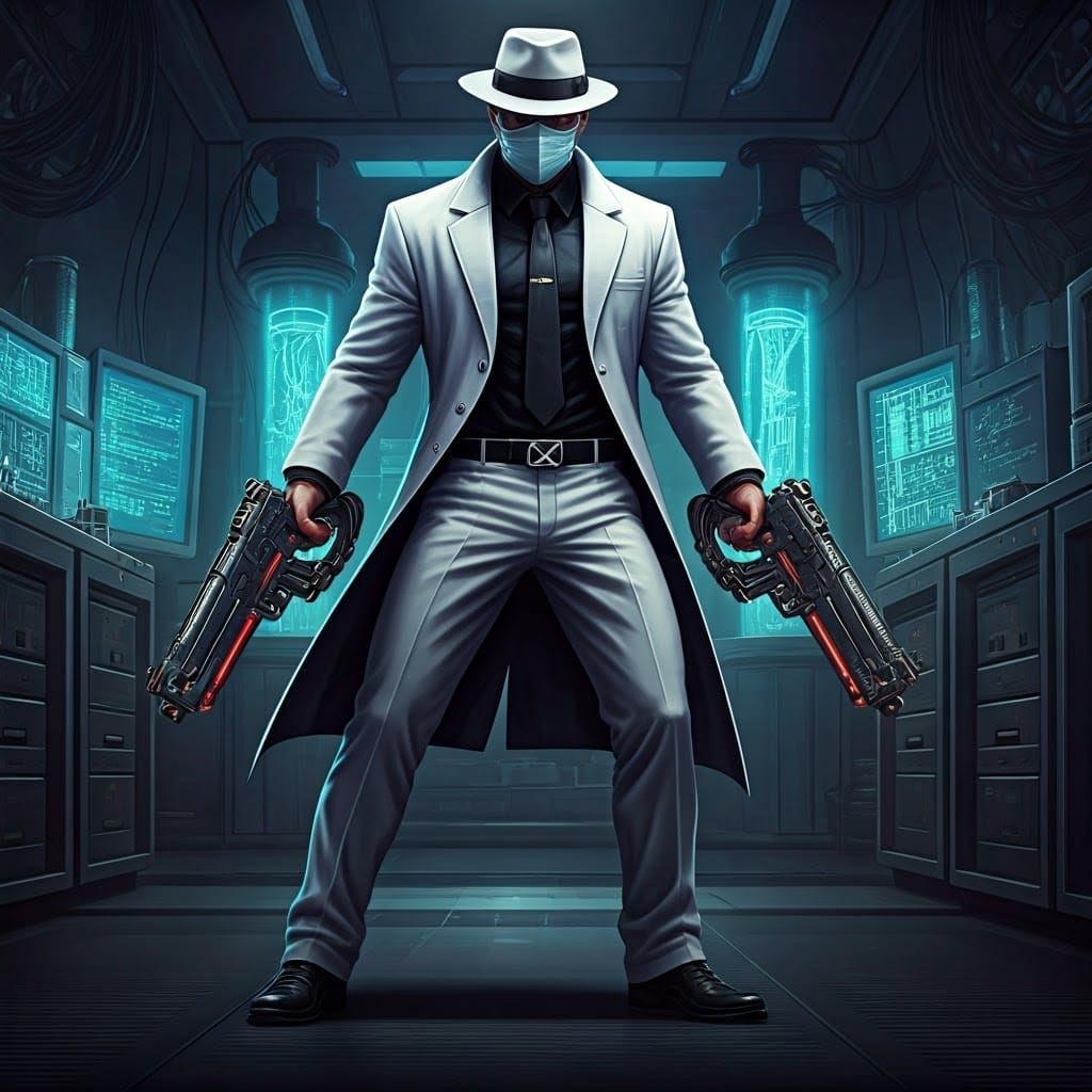 Rugged Doctor Nemesis in High-Tech Lab Attire, Ready for Act...