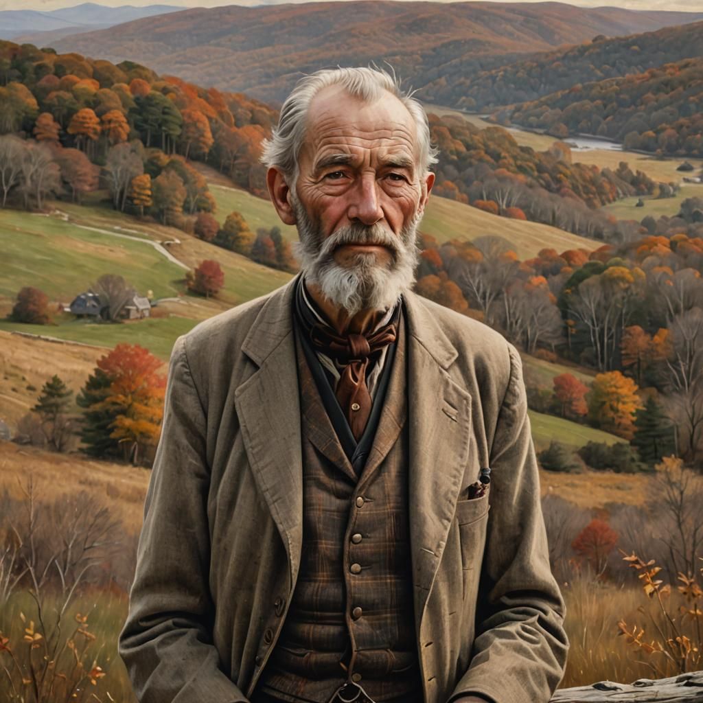 Portrait of an Elderly Gentleman in American Realism Style