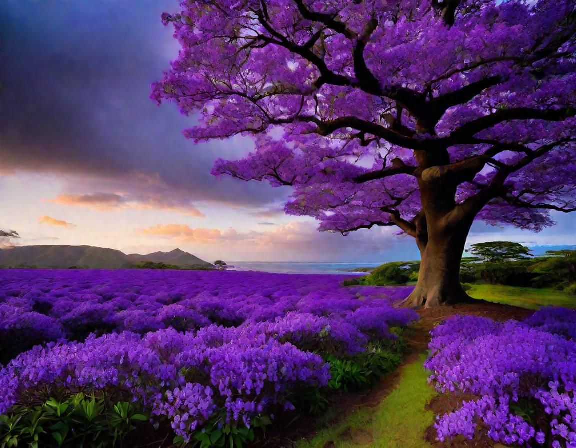 Hawaii Island Jacaranda in Bloom