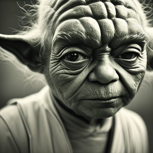 Yoda Portrait with Sad Expression