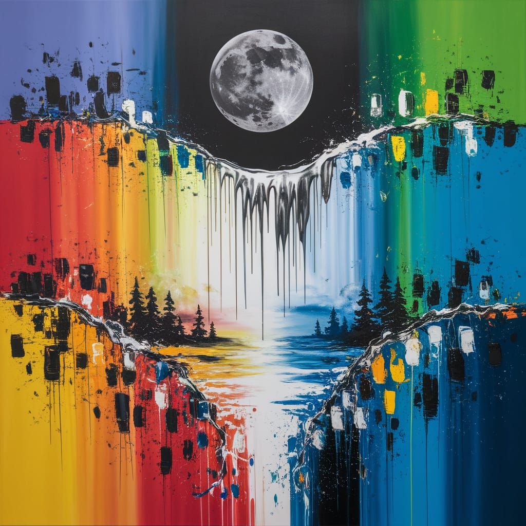 Abstract paint drip (1) like