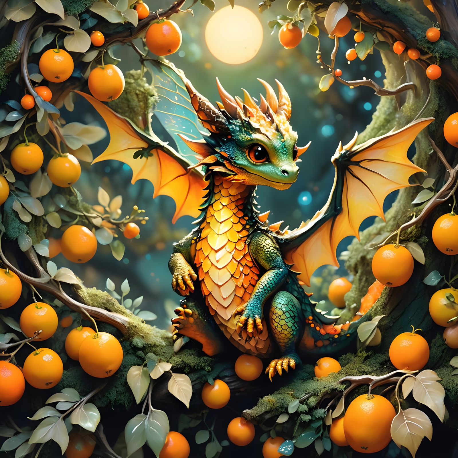 Dragon and Oranges: A Textural Fusion