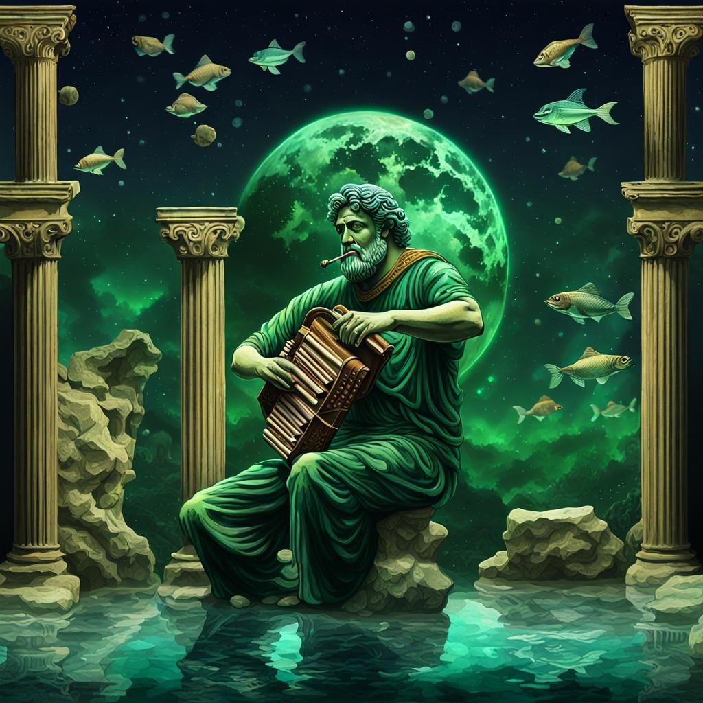 Pan Plays Pan Pipes at the Parthenon