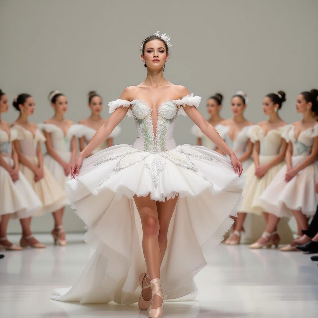 Ballerina on Stage in Stunning Costume