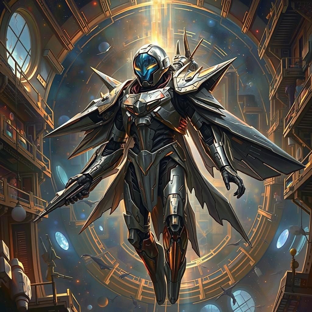 Harry Potter Themed Spaceship in Oil Painting Style