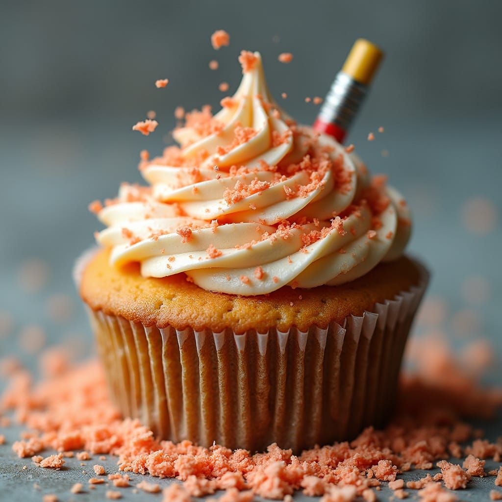 Cupcake Made of Compressed Pencil Shavings