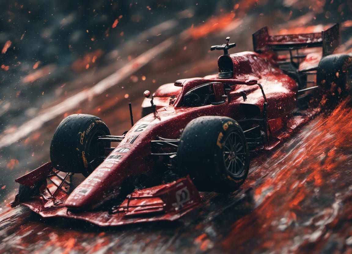 Racing Car Made of Plastic Bottles in Space