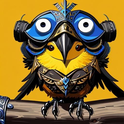 Steampunk Bird with Plague Mask in Vector Art