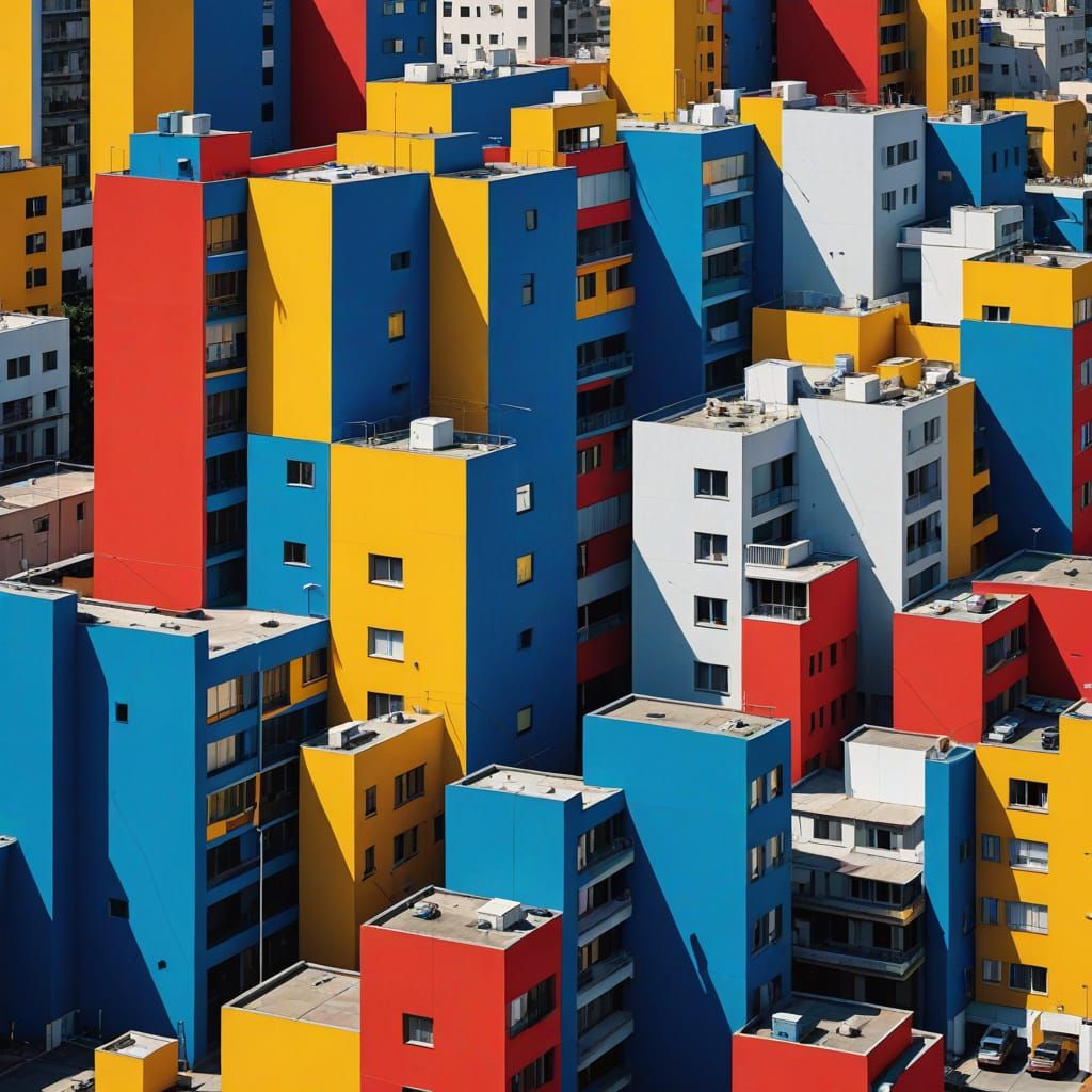 Vibrant Sao Paulo Cityscape in Geometric Abstraction Style