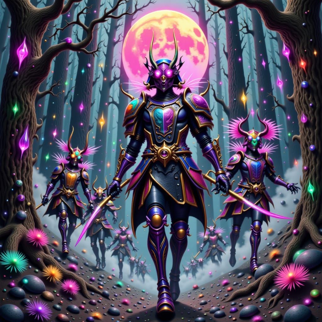 Yokai Samurai Battle in Misty Forest