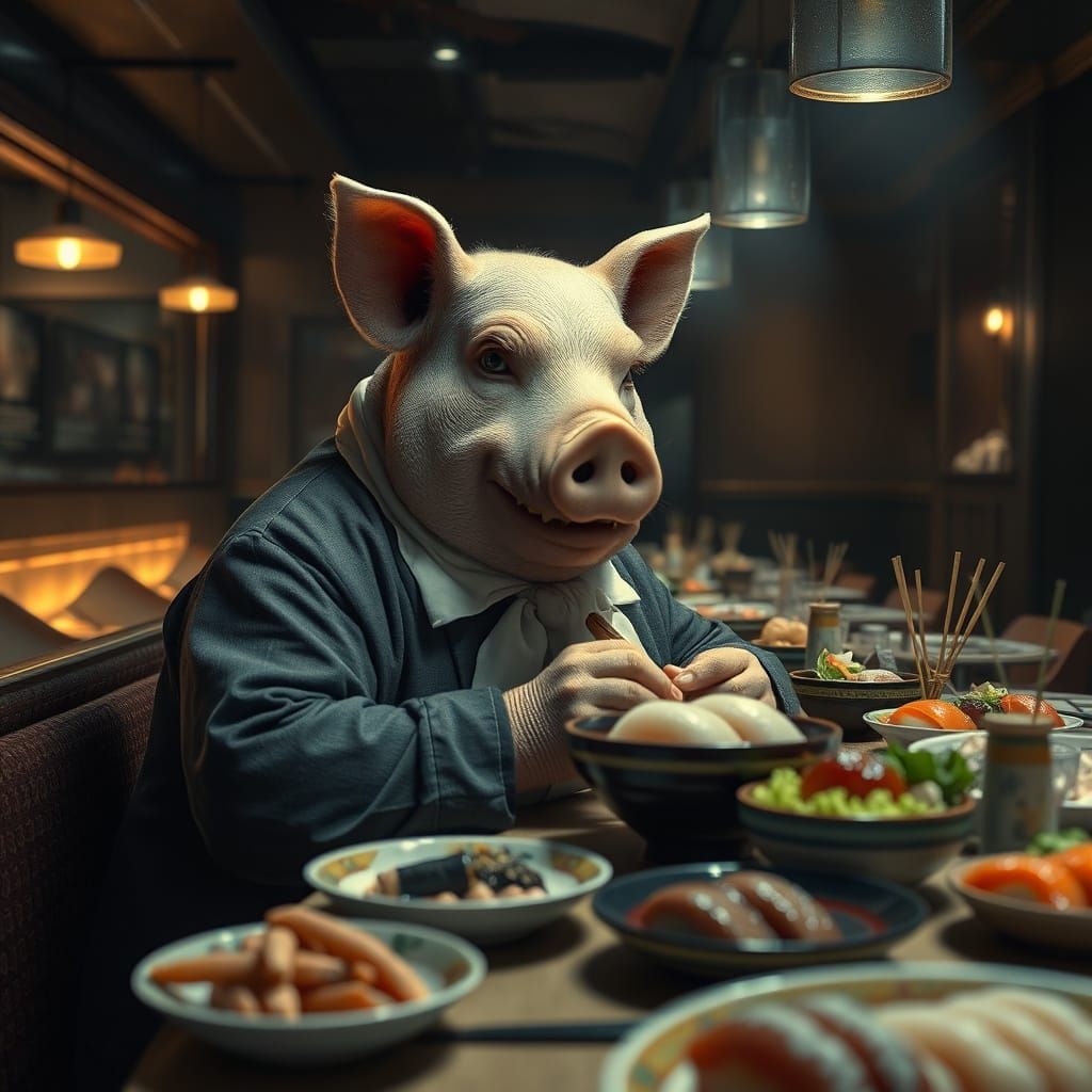 Lonely Gourmand in an Abandoned Sushi Paradise