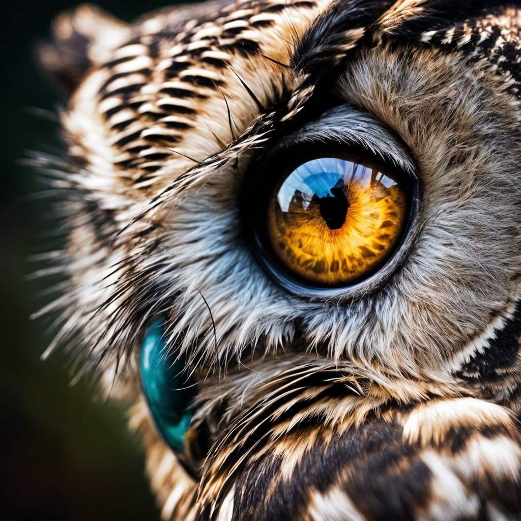Macro Owl Eye Reflecting a Lollipop