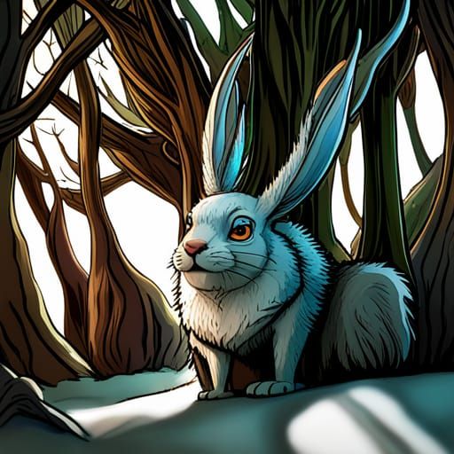 Humorous Jackalope Hybrid: Cat Head, Squirrel Body