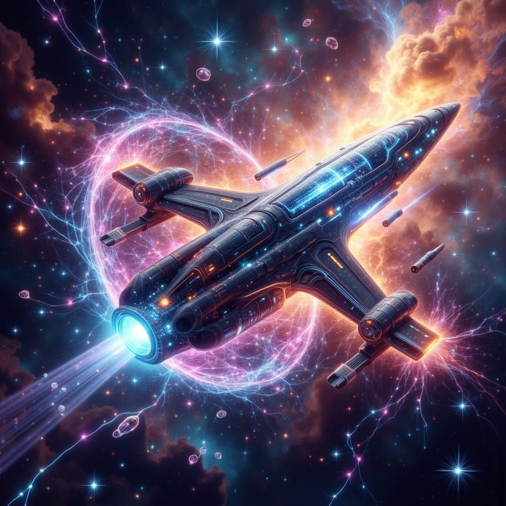 Interstellar Spacecraft Emerges from Nebula Rift