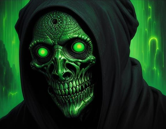 Creepy Beksinski-Inspired Digital Art of a Cringe Figure