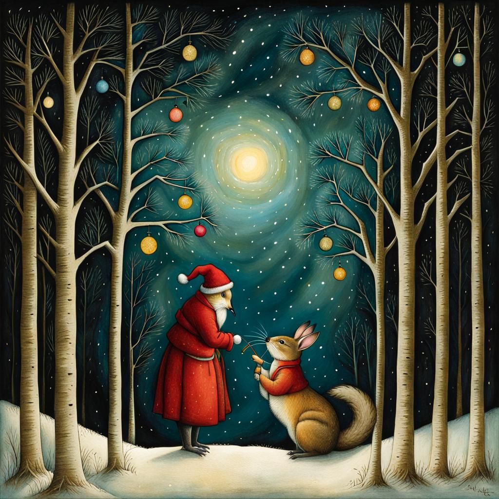 Enchanted Forest Christmas Scene