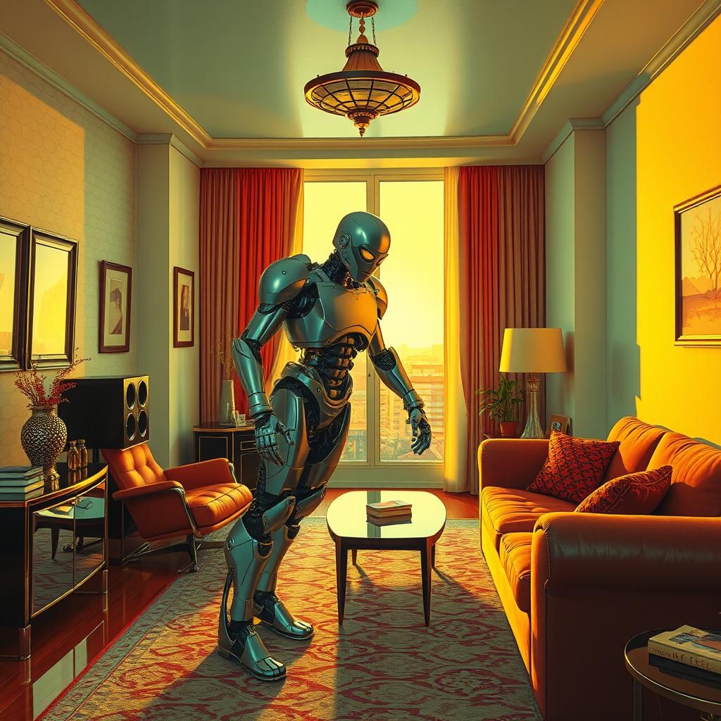 Art Deco Apartment with Manga Colors in Syd Mead Style