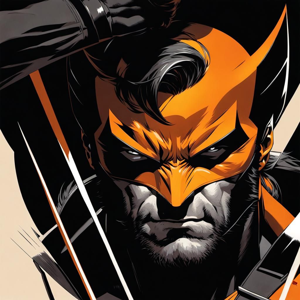Grimdark Wolverine in Noir Comic Expressionism