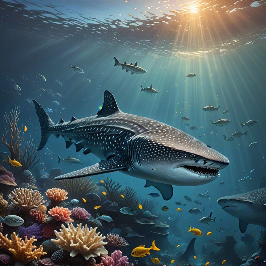 Whale Shark Feeding in a Dreamy Reef